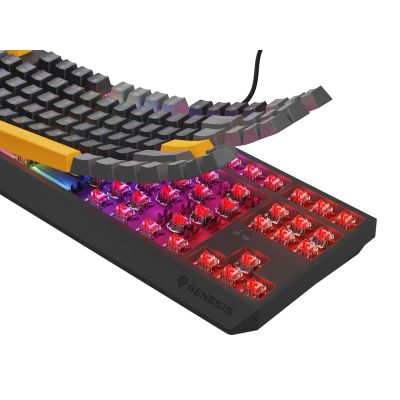 17. GENESIS Thor 230 TKL Gaming Keyboard USB + RF Wireless + Bluetooth QWERTY Black, Gray, Orange