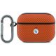 BMW Textured Sign Kevlar Metal Logo Case for AirPods Pro 3 - Orange