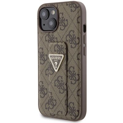 2. Guess Grip Stand 4G Triangle Strass case for iPhone 15 - brown