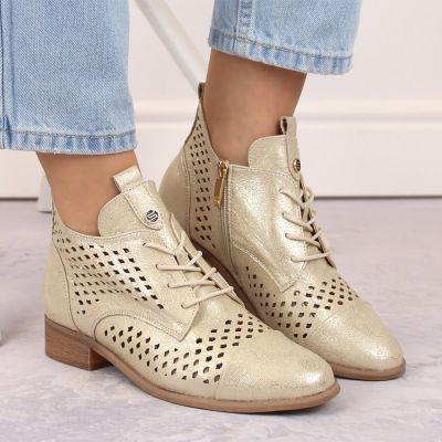 10. Openwork ankle boots Potocki W WOL205 gold