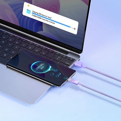 12. Baseus Explorer 100W USB-A - USB-C Cable with Intelligent Temperature Sensor 1m - Purple