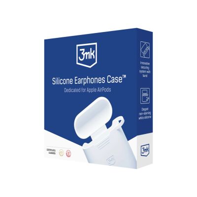15. 3mk Silicone AirPods Case for AirPods Pro 3 - White