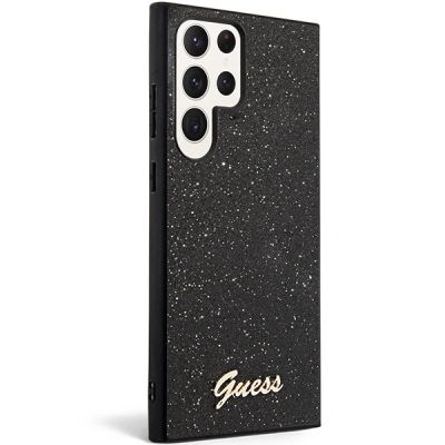 3. Guess Glitter Script Case for Samsung Galaxy S23 Ultra - Black