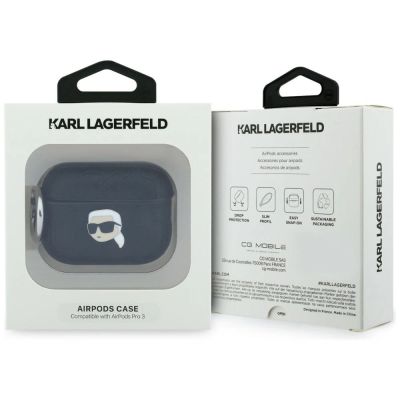 4. Karl Lagerfeld Monogram Karl Head Case for AirPods Pro 3 - Black