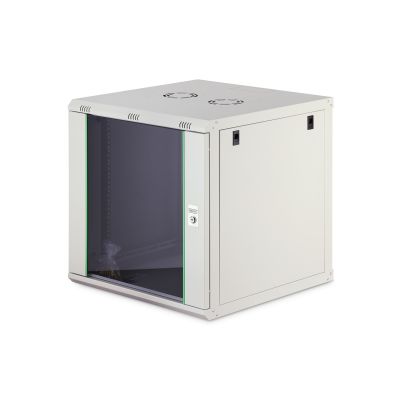 Digitus DYNAmic 19" 12U 600x600 wall-mounted network cabinet, glass door, gray, undivided, assembled, 60kg