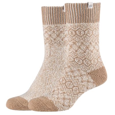 Skechers 2PPK Wm Casual Cozy Jacquard Socks SK41047-1202 Beige 35-38