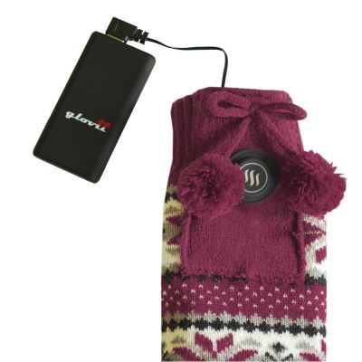 6. GLOVII HEATED SLIPPERS WITH SOCKS, SIZE 40-44, NORWEGIAN PATTERN, BATTERIES AND CHARGING CABLE INCLUDED, GQ5L