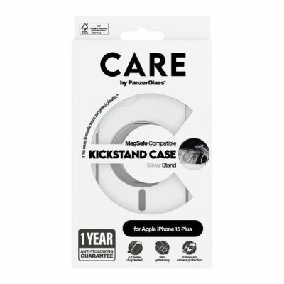 4. CARE by PanzerGlass Kickstand Case MagSafe for iPhone 15 Plus - silver