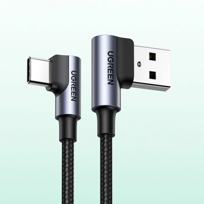 13. Ugreen 90° angled cable USB C - USB 2.0 480Mbps 3A 3m black (US176)