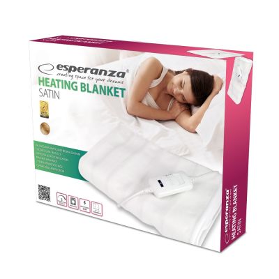 2. ESPERANZA ELECTRIC BLANKET SATIN WHITE EHB002