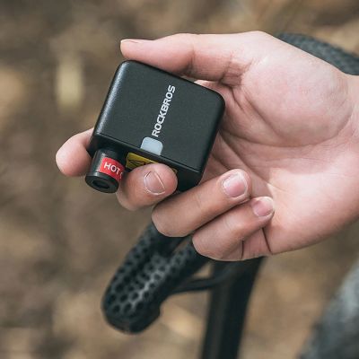 7. Rockbros 42320008001 Mini Electric Bicycle Pump for Schrader / Presta Valves 100PSI - Black