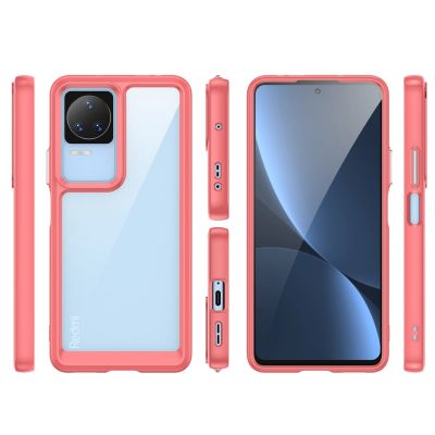 2. Outer Space Case Xiaomi Poco F4 5G cover with a flexible frame red