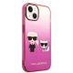 4. Karl Lagerfeld Gradient Ikonik Karl&Choupette Case for iPhone 14 Plus - Pink