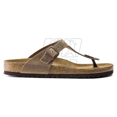 8. Birkenstock Gizeh Oiled Leather Tobacco Brown Regular Women's Flip-Flops Wide (0943811)