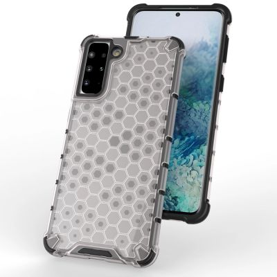 7. Honeycomb Case armor cover with TPU Bumper for Samsung Galaxy S21+ 5G (S21 Plus 5G) transparent