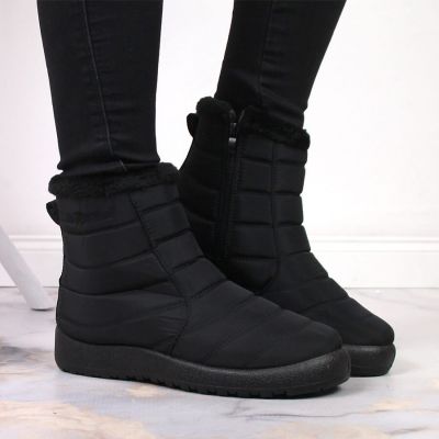 14. NEWS W EVE181A waterproof zipper snow boots black 