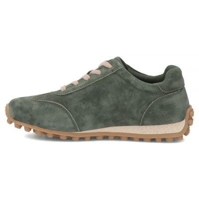 3. Women's leather shoes, suede sneakers, green Filippo DP7961