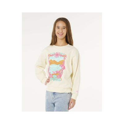 2. RIP CURL Sunshine Squad Crew-Girl Sweatshirt White