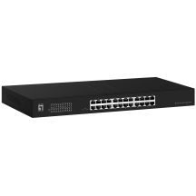 LevelOne Switch 24x GE GEU-2431 19" Rack Mount Kit Unmanaged Gigabit Ethernet (10/100/1000) 1U Black