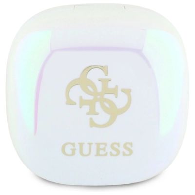 3. Guess Bluetooth headphones GUTWSJ144ESH TWS + docking station white/white Iridescent 4G Printed Logo