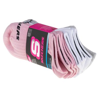 4. Skechers 6pk Girls Terry No Show S115059-PKGY multicolored 31-34