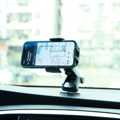 15. Joyroom car phone holder with telescopic extendable arm for dashboard and windshield black (JR-ZS259)