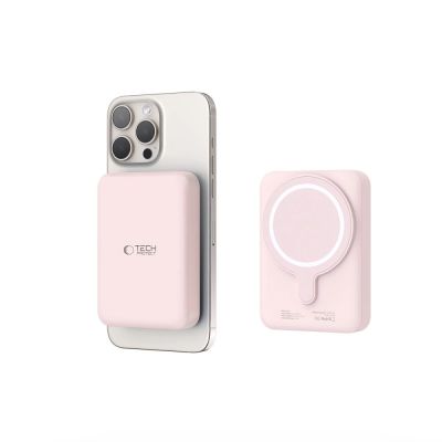 5. Tech-Protect LifeMag PB11 Powerbank with MagSafe 10000mAh 15W USB-C port - pink + USB-C cable