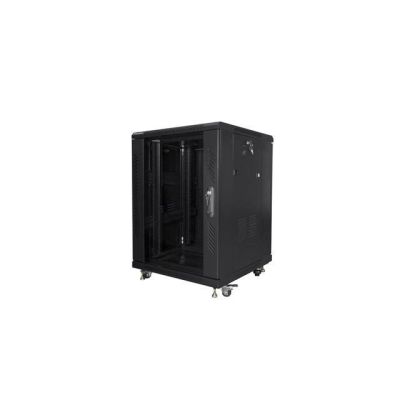 11. Lanberg FF01-6615-12B Rack Cabinet (15U; 19''; 848mm / 600mm / 600 mm; floor-standing; Glass; 800 kg; black)
