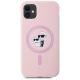 3. Karl Lagerfeld Silicone Karl&Choupette MagSafe iPhone 11 Case - Pink