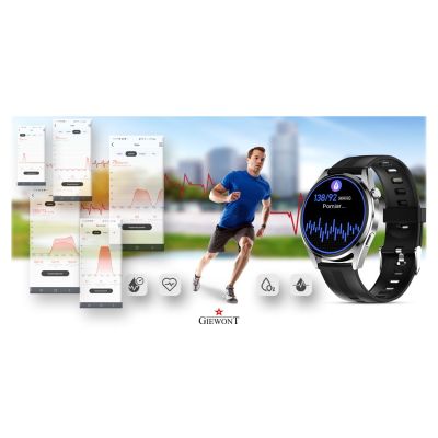 8. GIEWONT Vertex SmartCall GW450-4 Silver/Carbon Silicone smartwatch