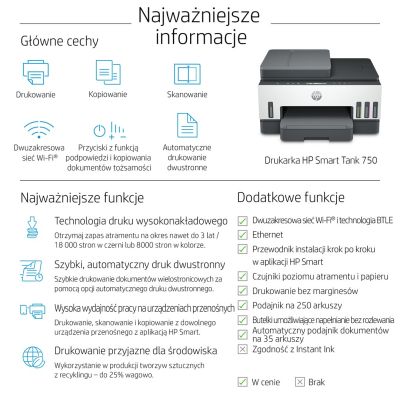 3. HP Smart Tank 750 All-in-One 6UU47A