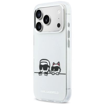 2. Karl Lagerfeld IML Karl & Choupette Peekaboo Logo MagSafe Case for iPhone 17 Pro - White