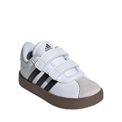 8. Adidas VL Court 3.0 Skateboarding Shoes for Kids White and Gray ID9157