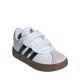 8. Adidas VL Court 3.0 Skateboarding Shoes for Kids White and Gray ID9157