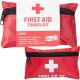CAR TOURIST FIRST AID KIT WITH EQUIPMENT 33 ITEMS RED