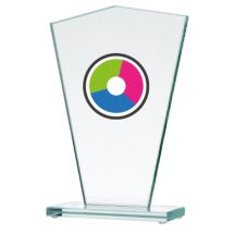 Glass trophy with LuxorJet color print