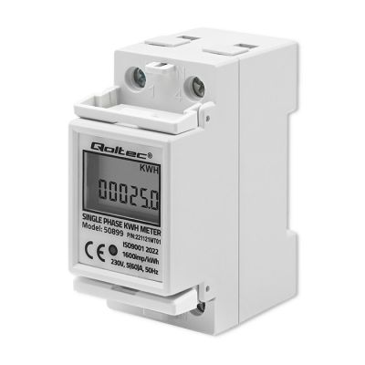 3. QOLTEC SINGLE-PHASE ENERGY CONSUMPTION METER FOR DIN RAIL | 230V | LCD | 2P