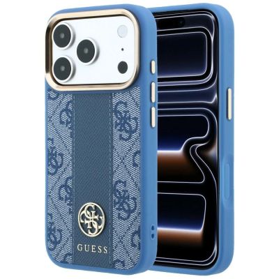 Guess 4G with Stripe Round and Classic Logos MagSafe Case for iPhone 17 Pro Max / 18 Pro Max - Blue