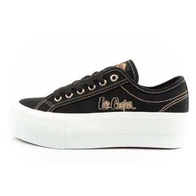 11. Lee Cooper women's sneakers platform black with gold