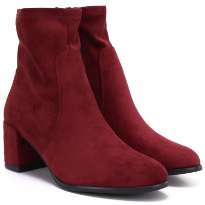 4. Sergio Leone BT-55 Burgundy Women's Ankle Boots