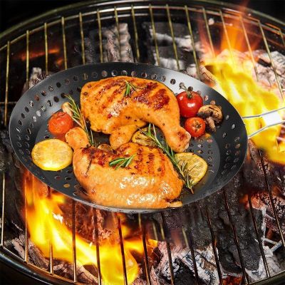 11. Grilling pan with foldable handle, non-stick, black