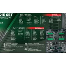 ROCKFORCE Tap and die set, 76 pieces, M3-M12