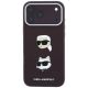 3. Karl Lagerfeld Saffiano with Karl & Choupette Heads Pins & Logo case for iPhone 18 Pro / 17 Pro - burgundy