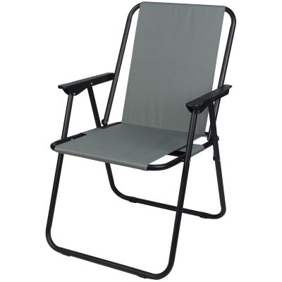 CAMPING CHAIR WITH ARMRESTS 52x44x75CM FOLDING GRAY