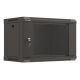 Wall-mounted installation rack cabinet 19" 6U 540x350 black glass door LANBERG (Flat Pack)