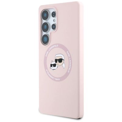 2. Karl Lagerfeld Silicone Double Heads And Circle MagSafe Samsung Galaxy S25 Ultra Case Pink