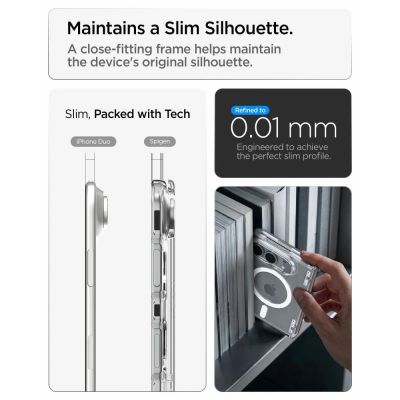 12. Spigen Ultra Hybrid Pro MagSafe Case for iPhone Duo - Clear and White