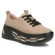 Women's leather sneakers on a taupe platform Filippo DP8006