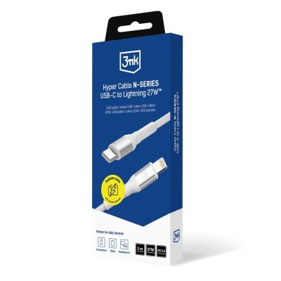 8. 3mk Hyper Cable N-SERIES USB-C / Lightning 2m PD 3.0 9V / 3A 27W - white