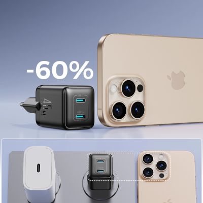 4. Joyroom JR-TCG17 45W 2 x USB-C wall charger (EU plug) - black